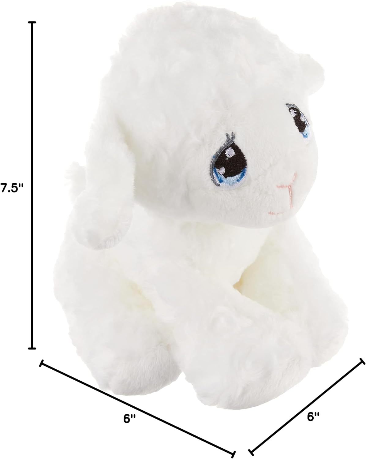 Small white lamb stuffed animal with heart shaped tag