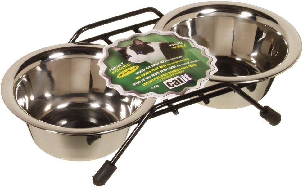Catit Stainless Steel Double Cat Diner - Image 1