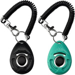ABSONE dog clicker for training front view showing the large black and green buttons