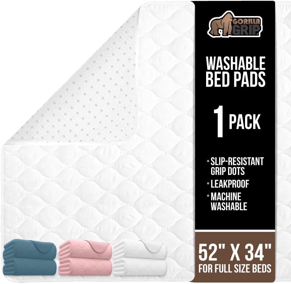 Gorilla Grip washable waterproof mattress pad front view