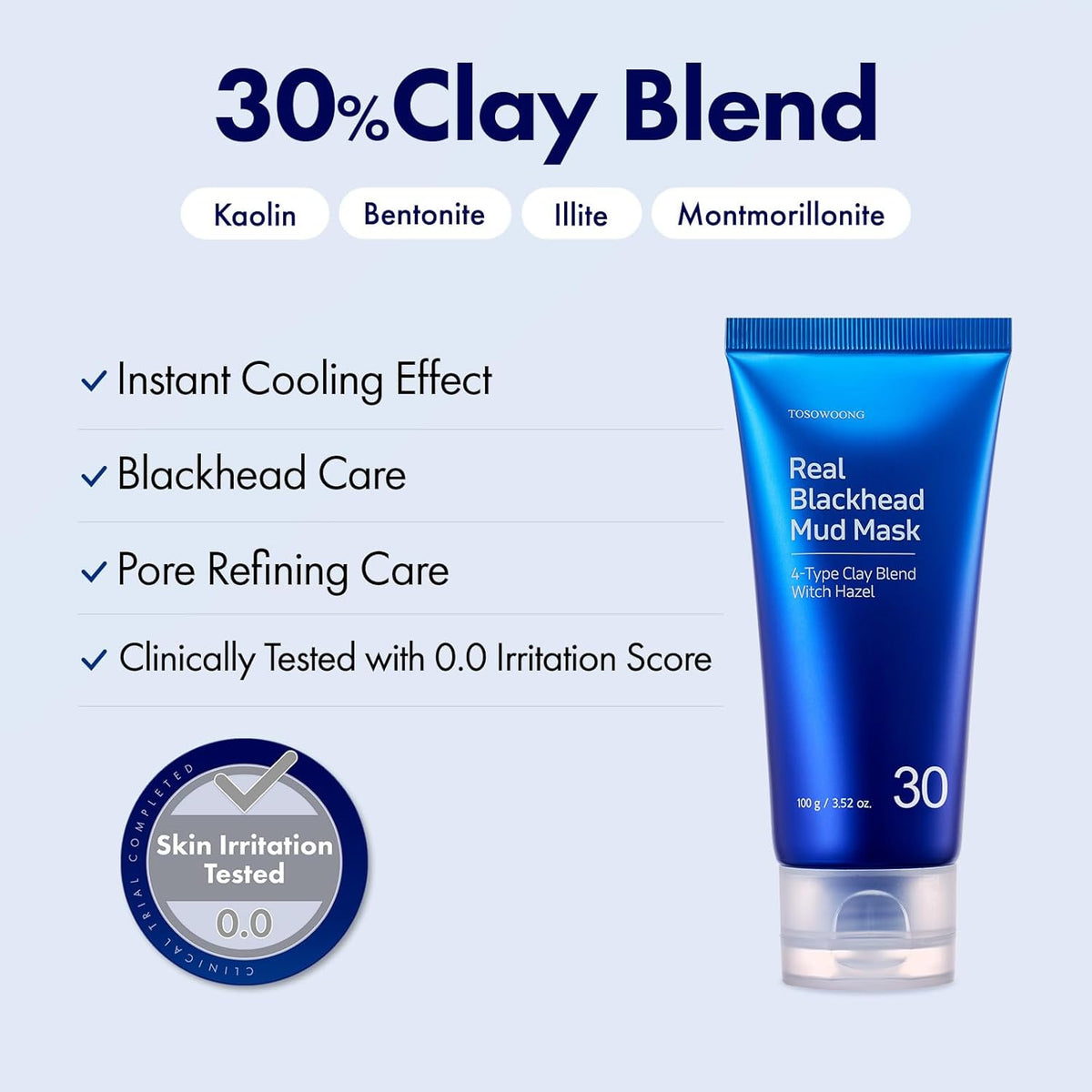 Authentic Tosowoong pore purifying clay mask tube