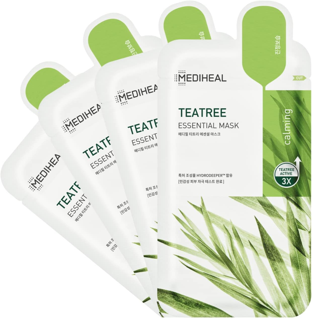Mediheal Tea Tree Essential Face Mask front view packaging showing four sheets box