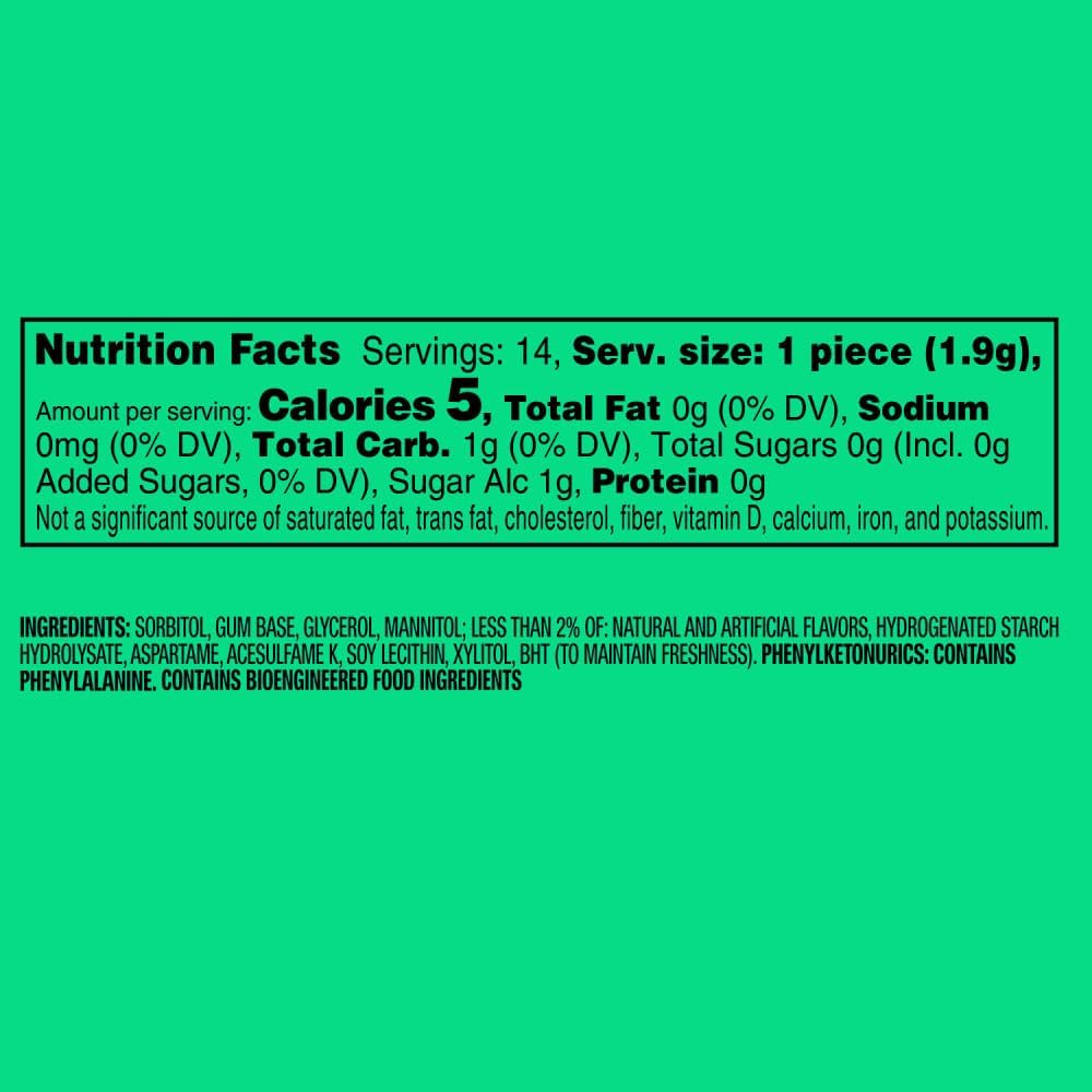 Orbit Sweet Mint Sugar Free Chewing Gum packaging showing twelve packs