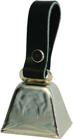 Close up of Pete Rickard DD683 hunting bell with leather strap