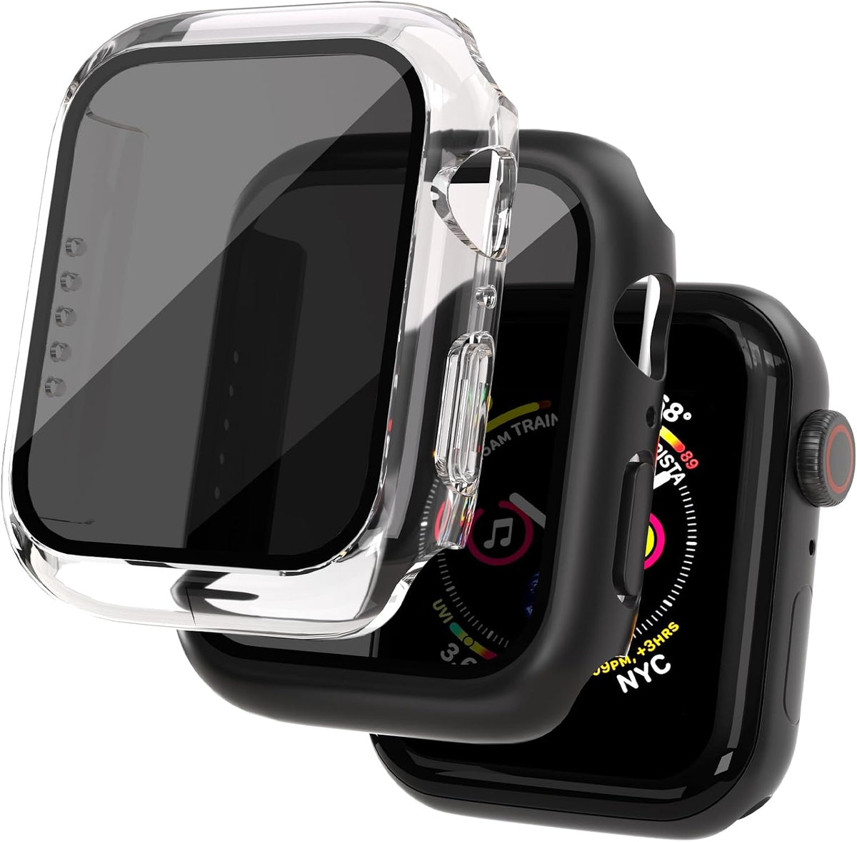 Privacy Case for Apple Watch Screen Protector Ultra 1/2 49mm | 1 Black + 1 Clear Privacy Case For Apple Watch, Anti-Spy Tempered Glass Screen Protector - Image 9