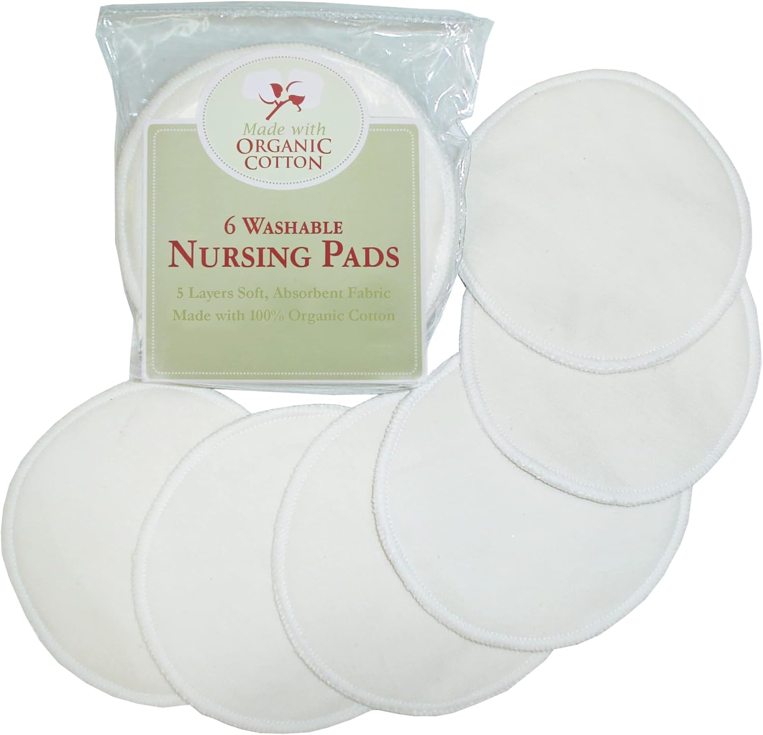 TL Care organic cotton nursing pads front view