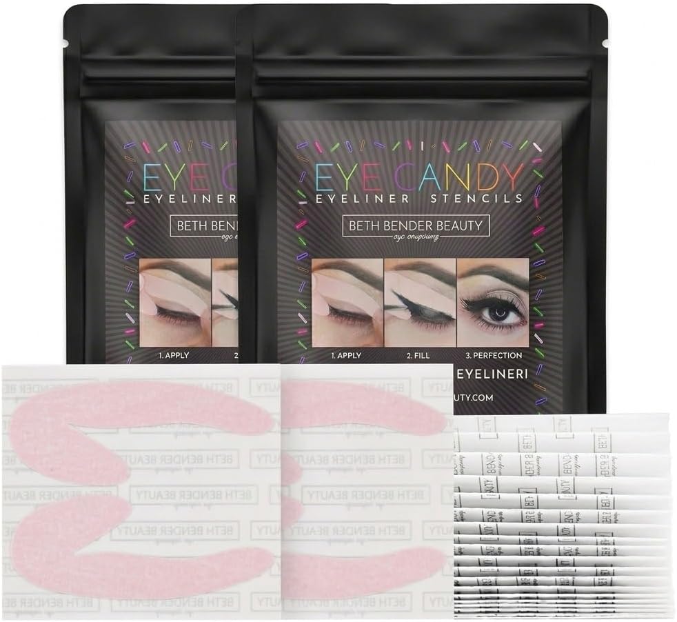 Reusable winged eyeliner stencil template backing sheet