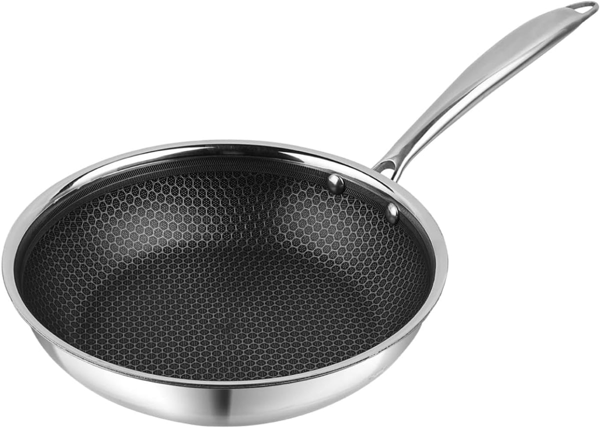 Vinod Platinum Pro honeycomb frypan staged on kitchen cooktop