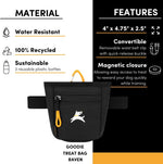 OllyDog, Goodie Treat Bag, Dog Treat Training Pouch | Magnetic Closure | 3 Ways to Wear | Hands-Free Waist Belt | Water-Resistant Recycled Vegan Fabric (Raven S'25) - Image 9