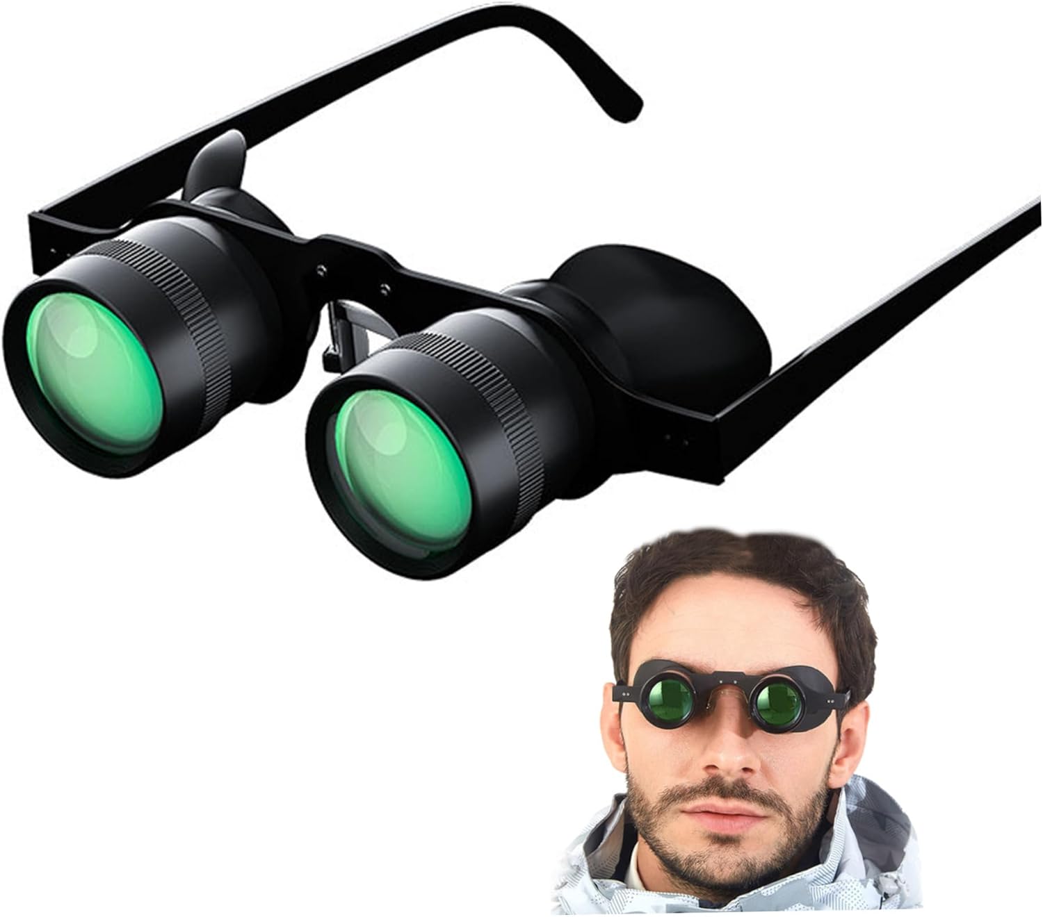 NewGtuizi professional hands free binocular glasses front view showcasing the high definition optical lenses.