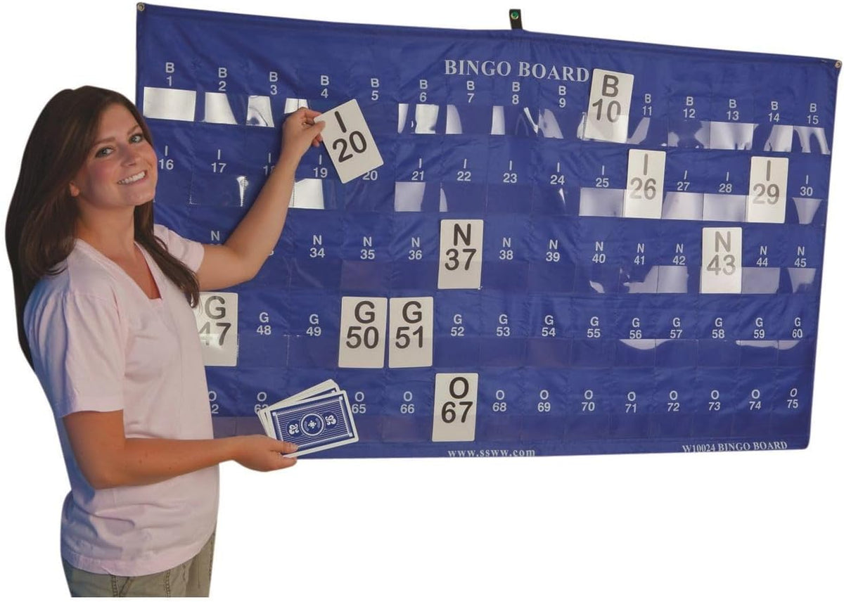 S&S Worldwide manual bingo masterboard pocket chart front view