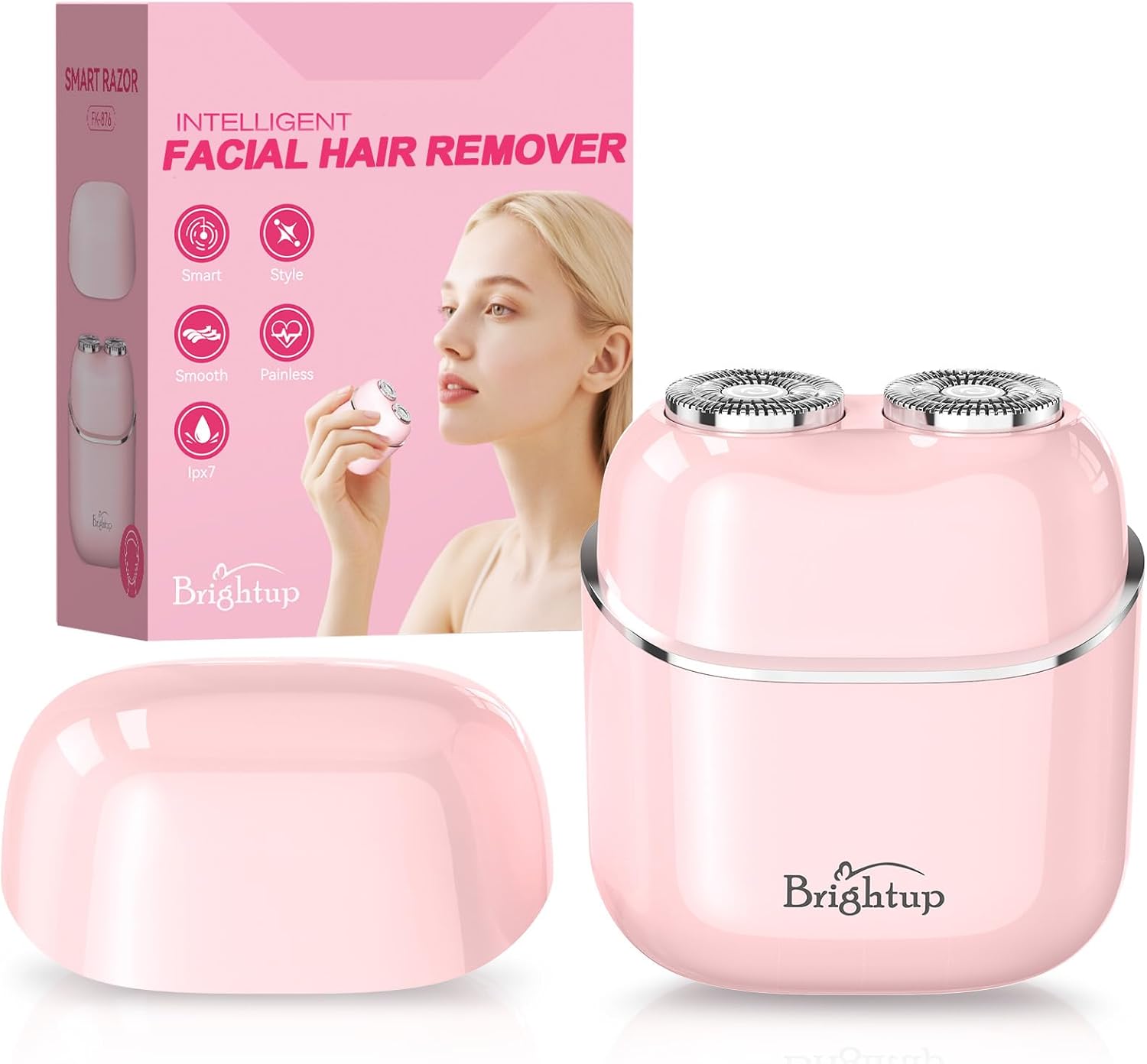 Brightup painless electric facial hair remover front view