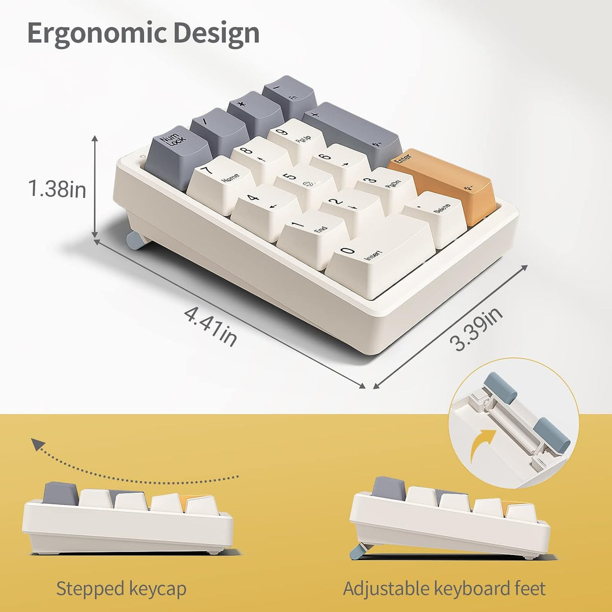Kisnt KN17 mechanical numpad USB-C detachable cable connection