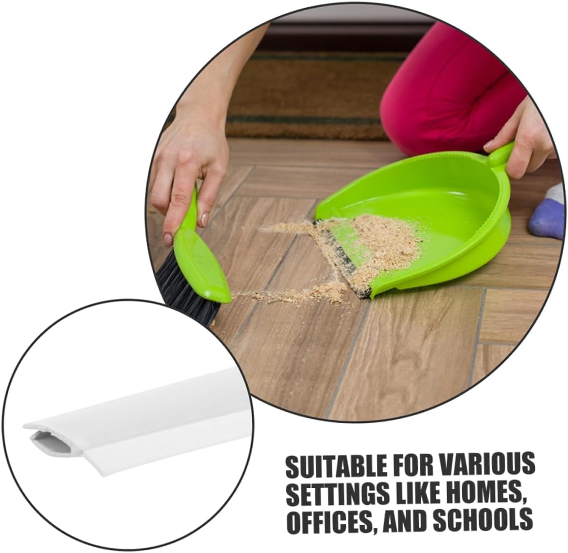 Holidyoy universal dustpan seal strip in use