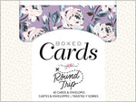 Assorted A2 decorative blank greeting cards laid out flat