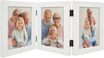 Frametory, 5x7 Triple Picture Frames Distressed White, 1 Pack | Real Glass Front, Trifold Photo Frames Collage, Three Hinged Desk top Frame Vertical Display - Image 10