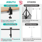 JEBUTU background support system mounted securely on a wooden desk