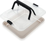 Qinyoung 2 Pcs Cake Baking Pan with Lid and Handle, 9 x 13 Inch Non-stick Rectangle Sheet Cake Pan Carrier for Brownie Roasting Cooking Baking (Black Gray) - Image 11