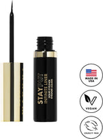 Intense black liquid eyeliner smudge proof eye makeup look