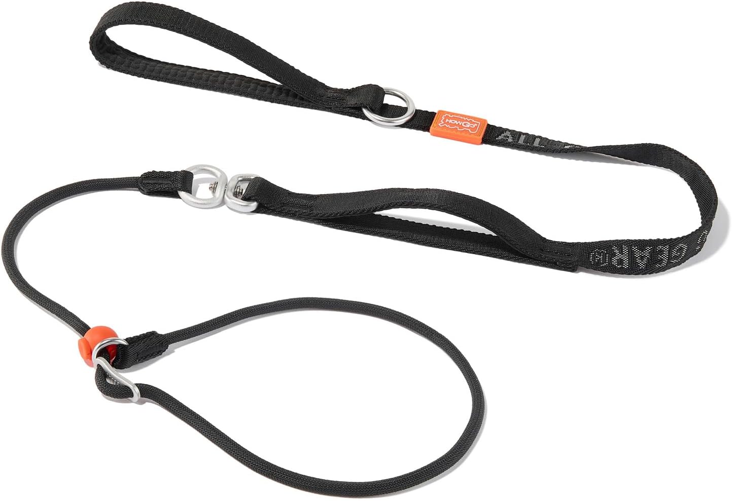 HowGo Slip Lead Dog Leash front view showing the premium black braided nylon design.