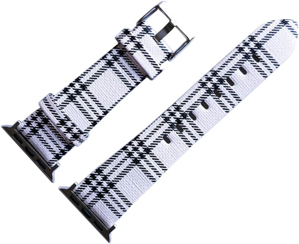 MeShow replacement wrist band laid flat displaying plaid pattern