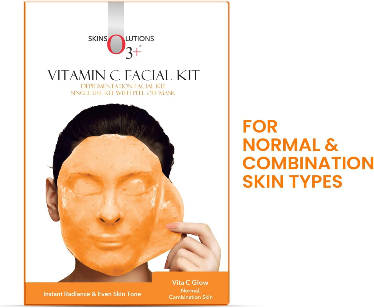 O3+ Vitamin C Facial Kit box showcasing brand logo and net weight.
