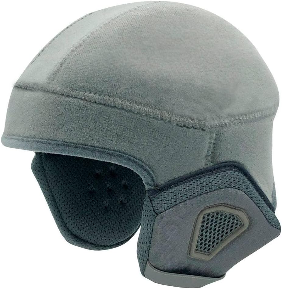XNITO Winter Helmet Liner front view showing gray thermal fleece skull cap design.