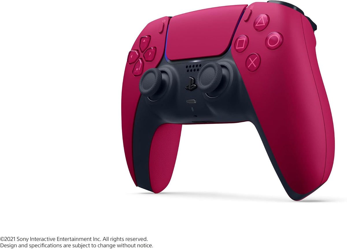 PlayStation DualSense wireless controller cosmic red packaging box display
