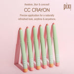 Pixi under-eye color correcting crayon open cap showing soft peach cream tip