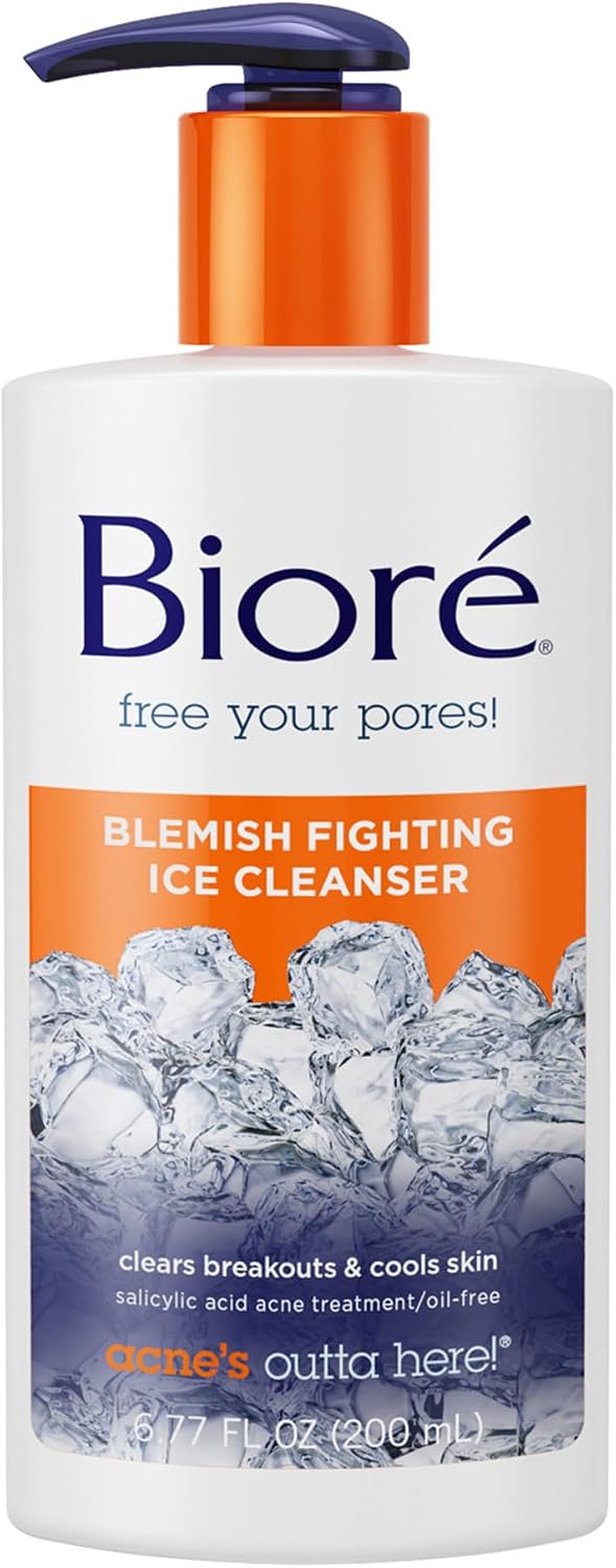 Biore Blemish Fighting Ice Cleanser 6.77 Fluid Ounce bottle front view