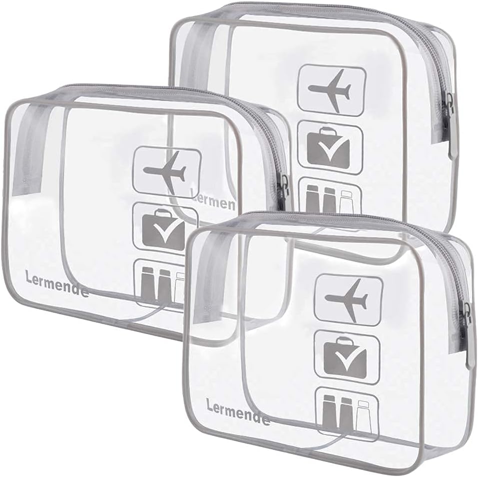 Lermende Clear Toiletry Bag TSA Approved Quart Size Travel Carry On - 2Pcs - Image 15