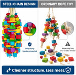 Zephyriel colorful block bird toy safe for macaws and cockatoos