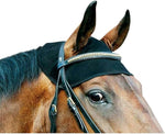 Back on Track Therapeutic Horse Neck Cap front view black poll protector