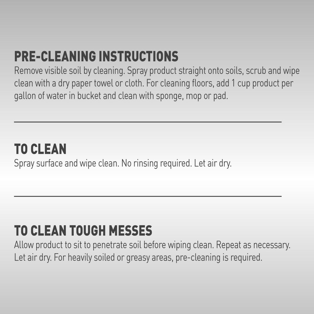 Back label of Natures Miracle pet disinfectant product