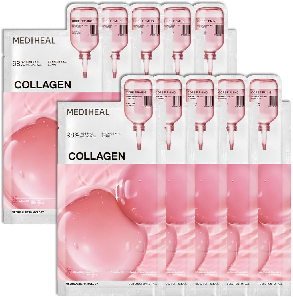 MEDIHEAL Essential Face Mask Collagen 10 Pieces front view packaging
