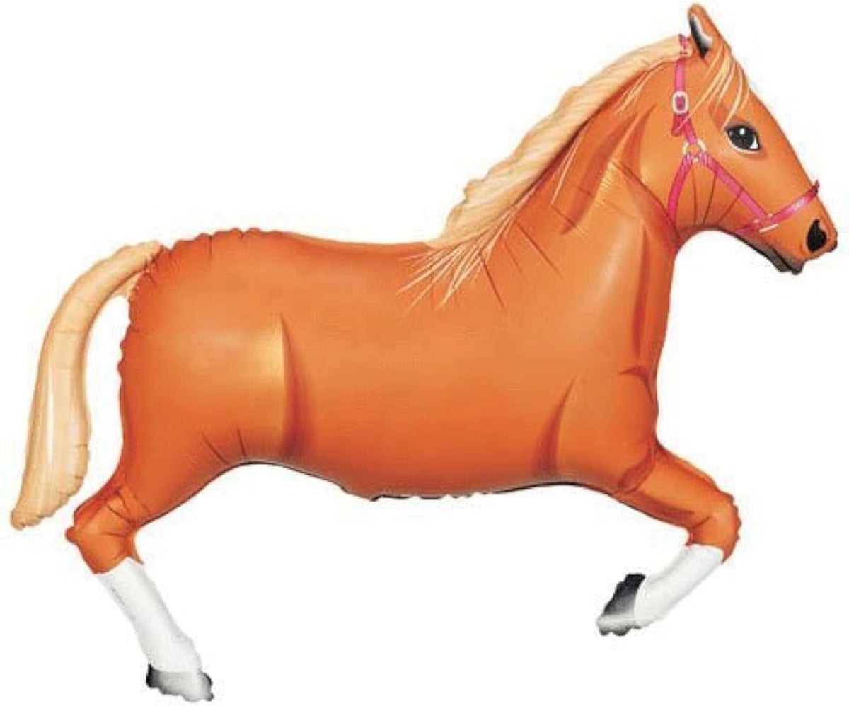 Anagram tan horse mylar balloon front view party decoration