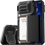 VRS DESIGN Damda Glide DuoGuard for iPhone 16 Pro Max Phone Case (2024), Premium Sturdy Fully Covered Camera Lens Protection Cover Card Holder Wallet Case (Camo Navy) - Image 14
