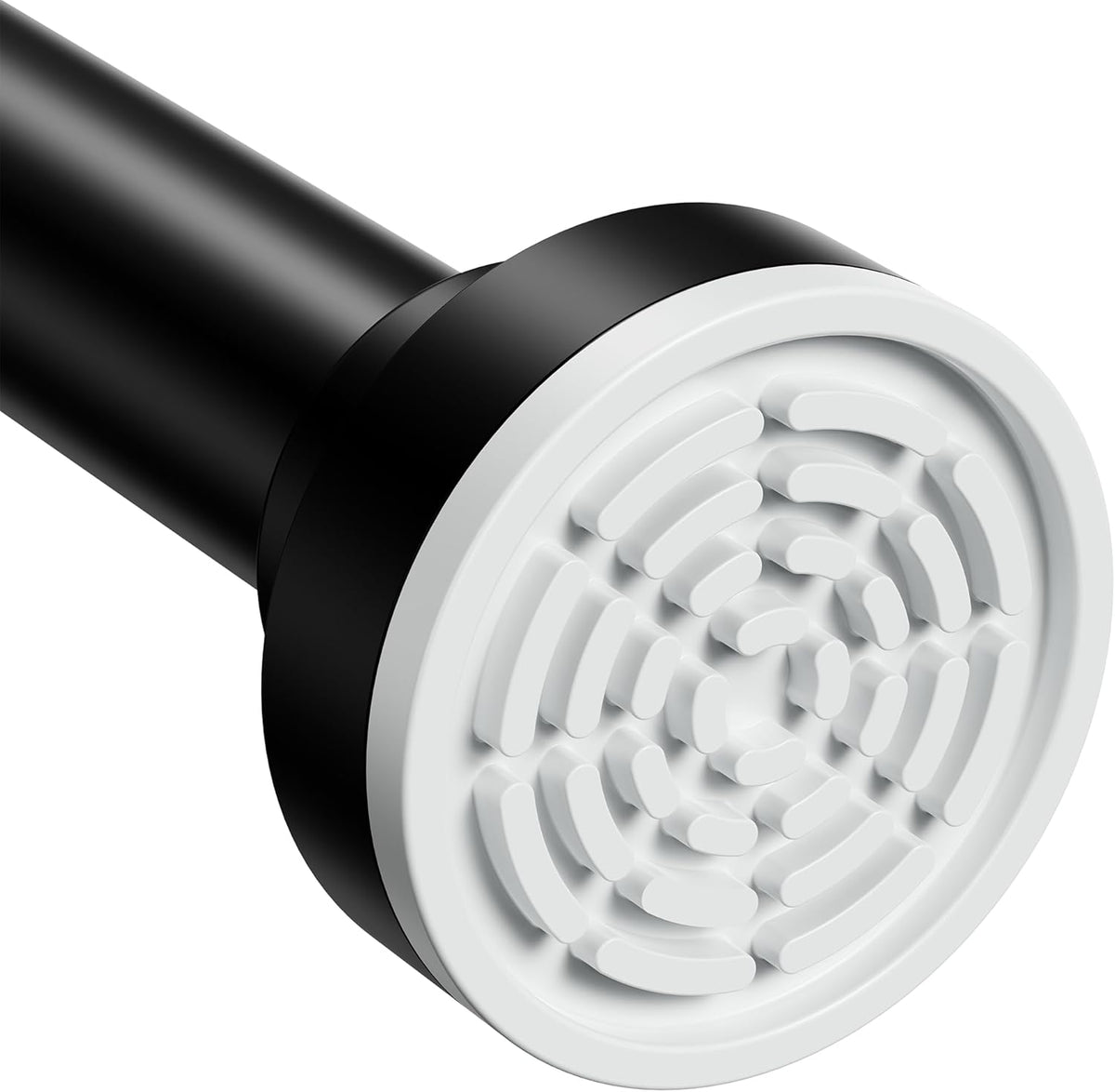 Abiglifty black shower curtain rod front view for bathroom