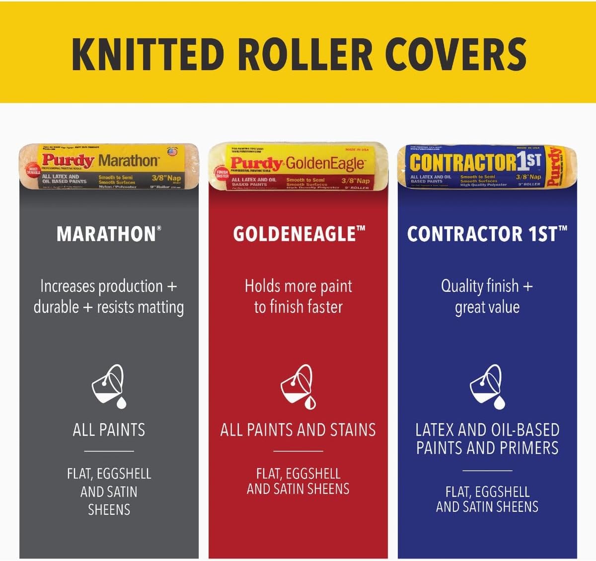 Purdy White Dove high-density woven nylon roller covers