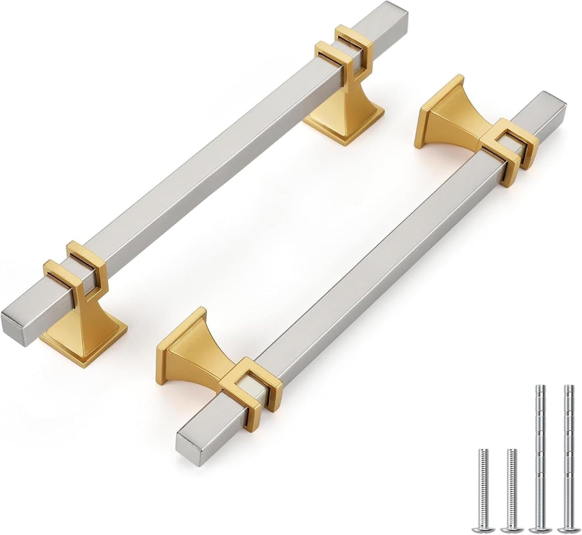 Haliwu 20 Pack 3 Inch Gold Cabinet Handles Brushed Brass Drawer Pulls | Zinc Aolly,Square Cabinet Hardware,for Kitchen Dresser Cabinet Bathroom Vanity Closet Cupboard,2 Screws,Easy DIY,Smooth Touch - Image 13