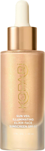 Kopari Sun Veil Illuminating Sunscreen SPF 30 promotional set display