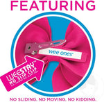 Wee Ones mini hair bow attached to WeeStay clip