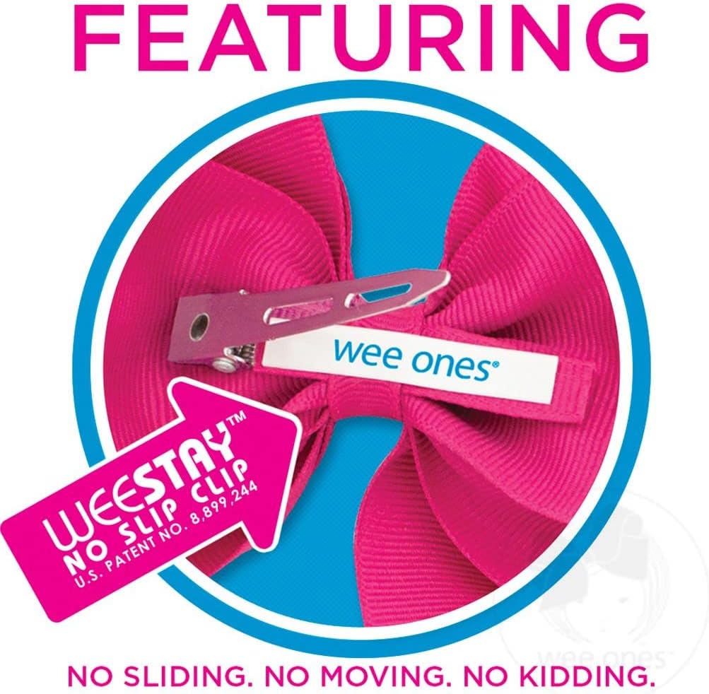Wee Ones mini hair bow attached to WeeStay clip