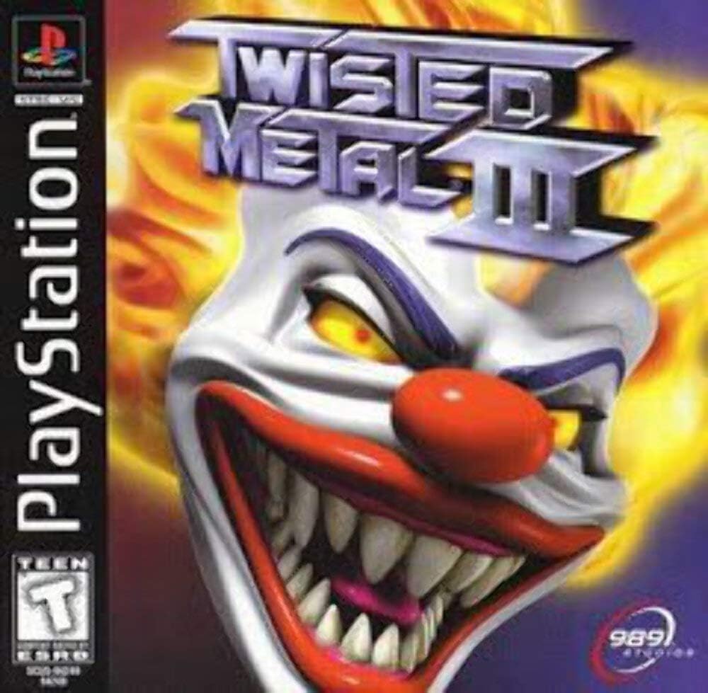 SIE Twisted Metal III PlayStation game front cover art for sale