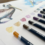 Derwent water soluble pencils close up texture