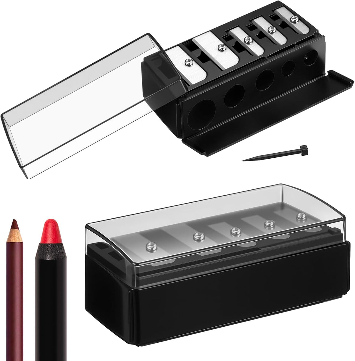 Honoson 5 hole cosmetic manual pencil sharpener front view