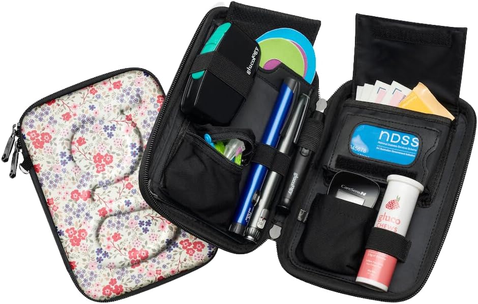 Glucology diabetic travel case front view medical organizer
