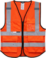 Salzmann safety vest back view with reflective tape