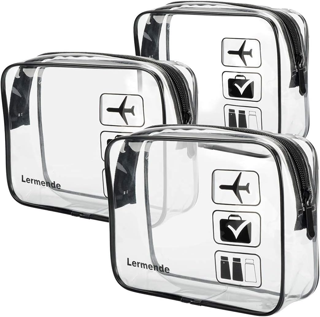 Lermende Clear Toiletry Bag TSA Approved Quart Size Travel Carry On - 2Pcs - Image 5