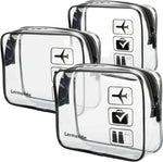 Lermende transparent travel pouch heavy duty zipper opening close up